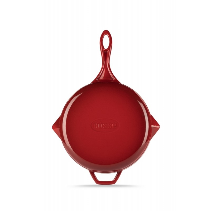 Smaltovaná litinová pánev Hosse, Rubin, Ф24cm | Plochá litinová pánev | Litinová pánev |